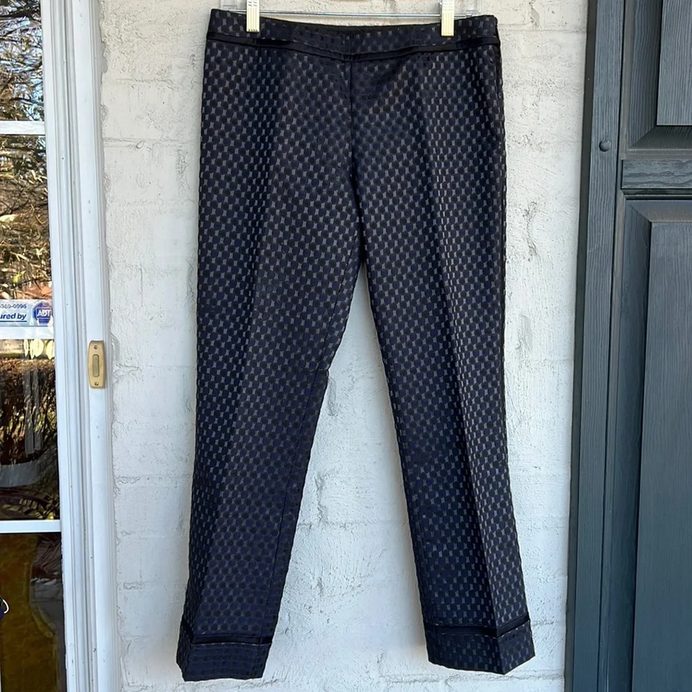 Tory Burch Phantom Madison Pant Cropped Black/Navy Size 4 - Picture 3 of 15